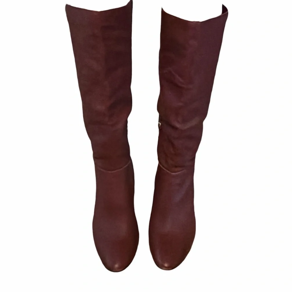 Marc Fisher Tall Over-the-Knee Leather Boot - Burgundy